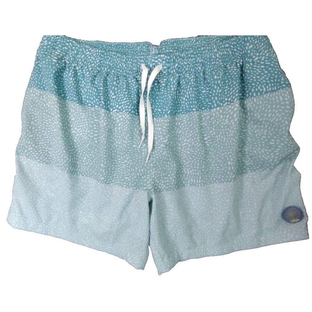 Chubbies ombre swim shorts men Size XXL 5.5" Inseam blue/green geometric print‎